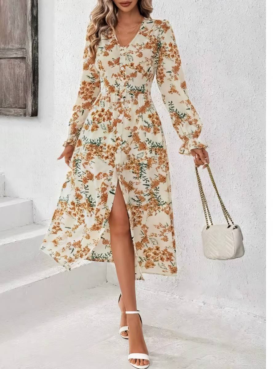 Robe Beige Et Jaune