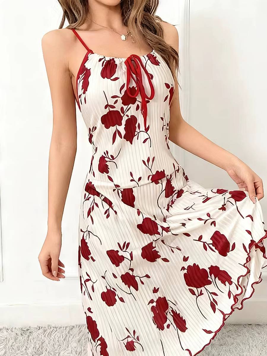 Robe Bordeaux Et Blanc​