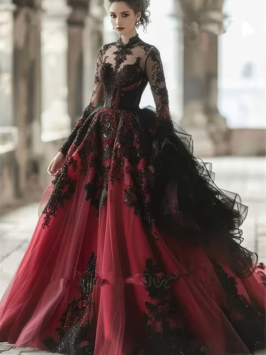 Robe Bordeaux Et Noir​