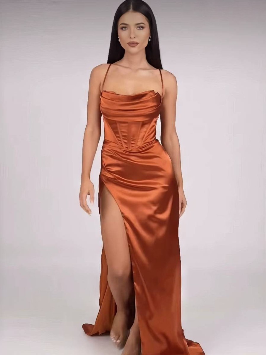 Robe Doré Et Orange