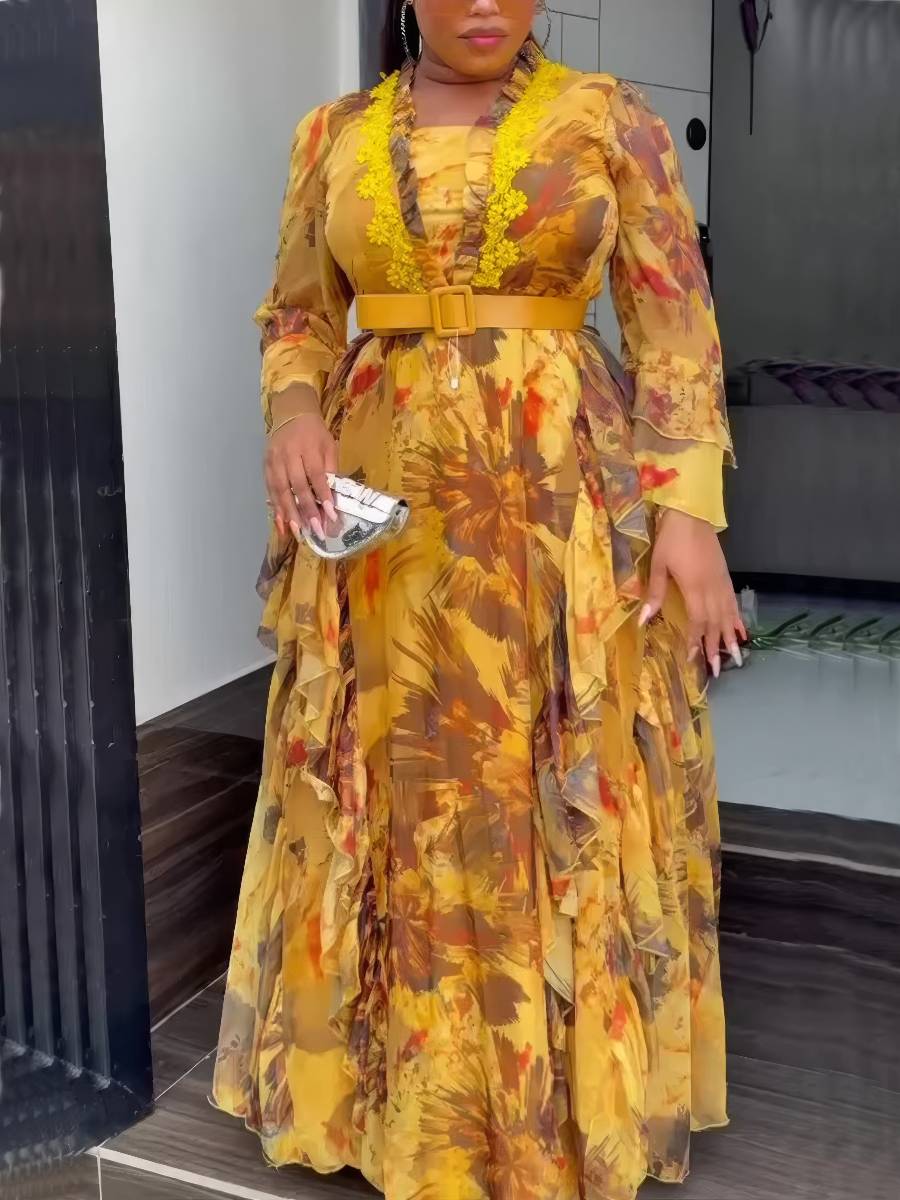 Robe Jaune Et Orange