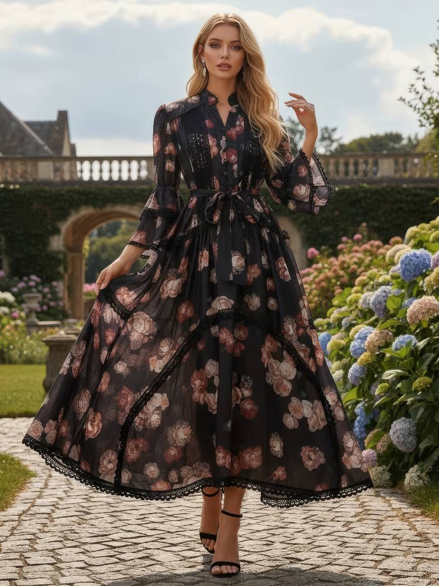 Robe Marron Et Noir​