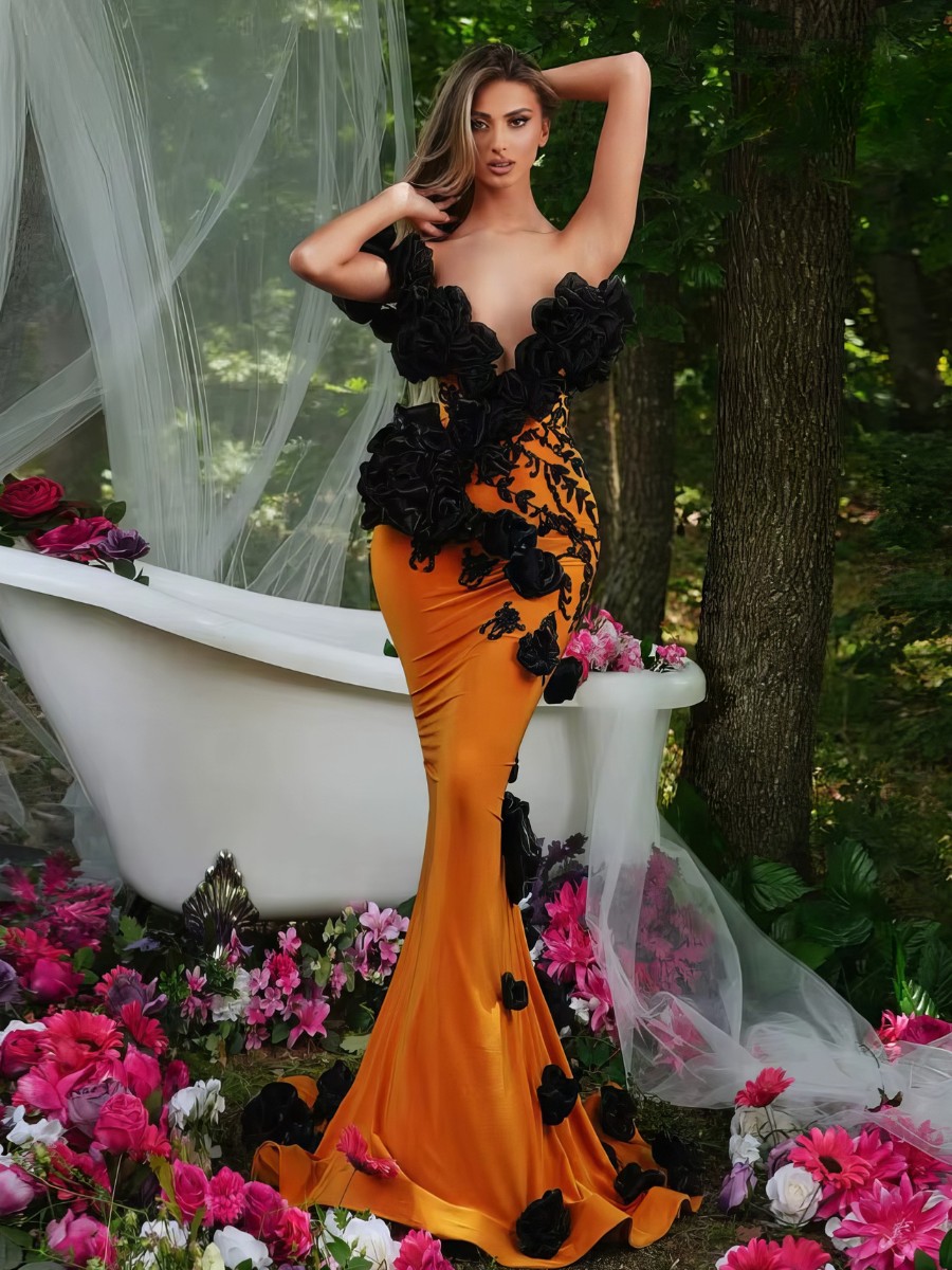 Robe Noir Et Orange​