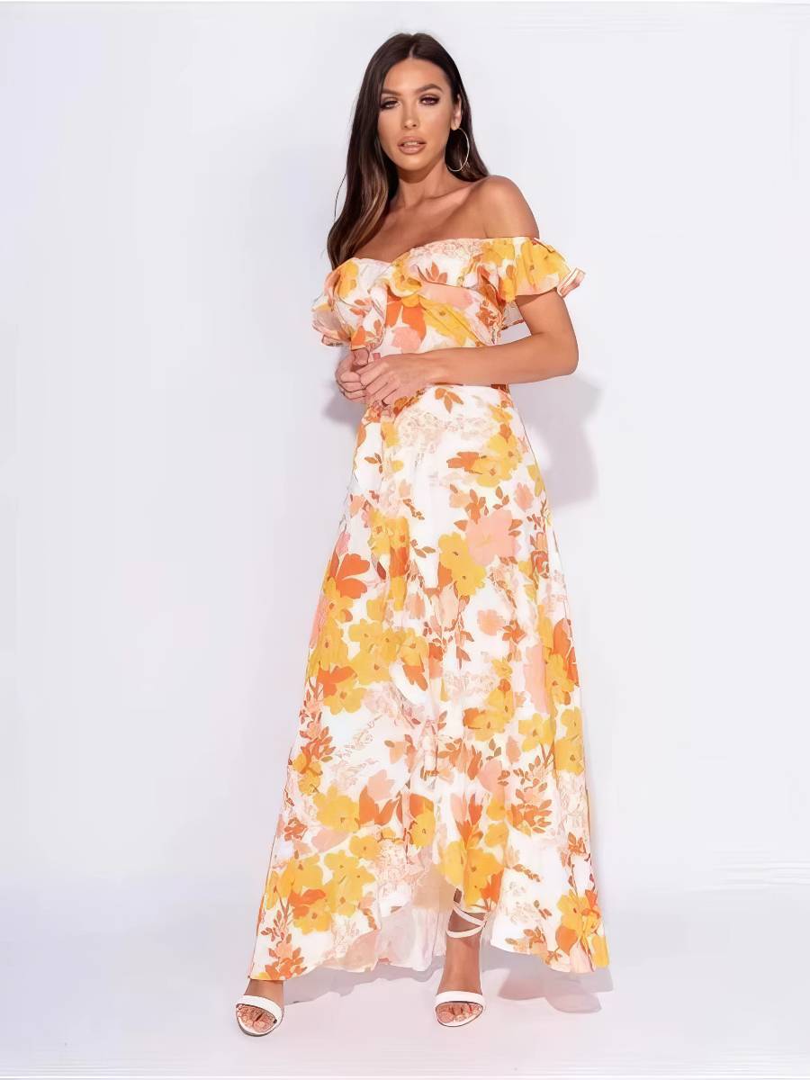 Robe Orange Et Blanc​