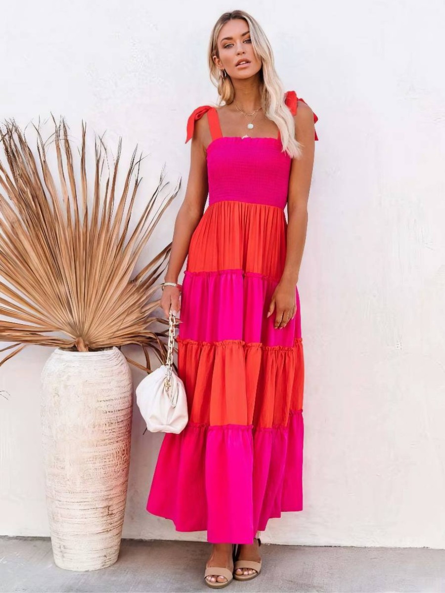 Robe Rose Et Rouge​